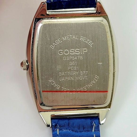 Gossip GSP547B Watch Blue Leather Band NEW in Box - Picture 7 of 9